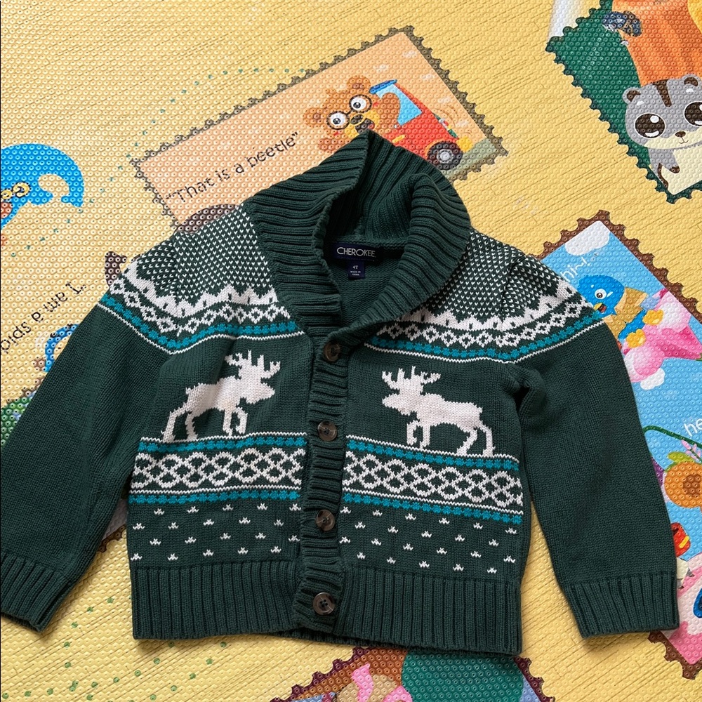 OshKosh B'gosh Forest Green Moose Sweater
